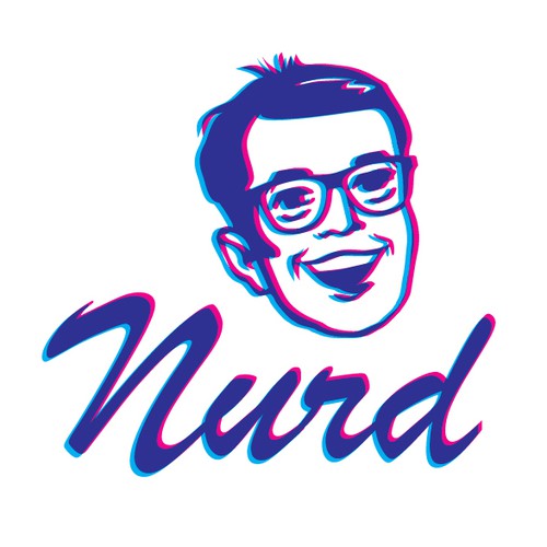 Cyan design with the title 'logo for a company called NURD'