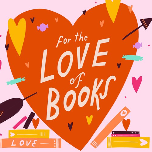Heart artwork with the title 'For the Love of Books'