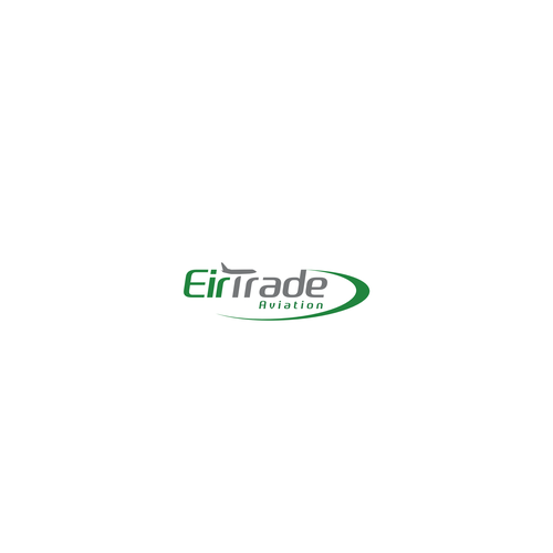 Green and grey logo with the title 'Redesigned logo for Eirtrade Aviation'