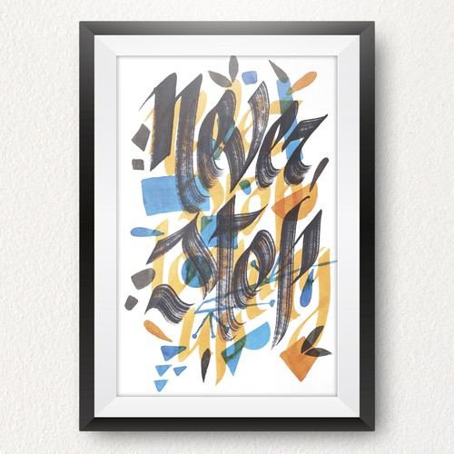 Quote artwork with the title 'Lettering'