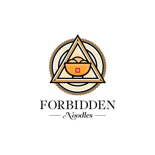 Seal design with the title 'Logo for Forbidden Noodles'