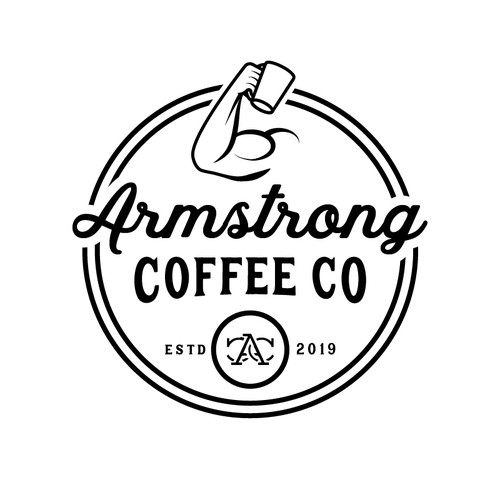 Coffee roaster logo with the title 'Vintage, classic logo for Armstrong Coffee Co.'