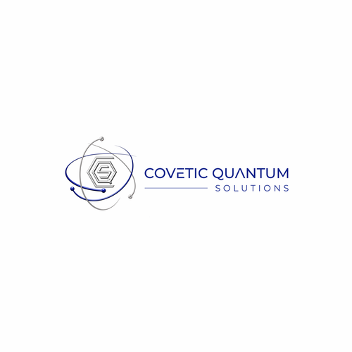 Atom design with the title 'Covetic Quantum Solutions'
