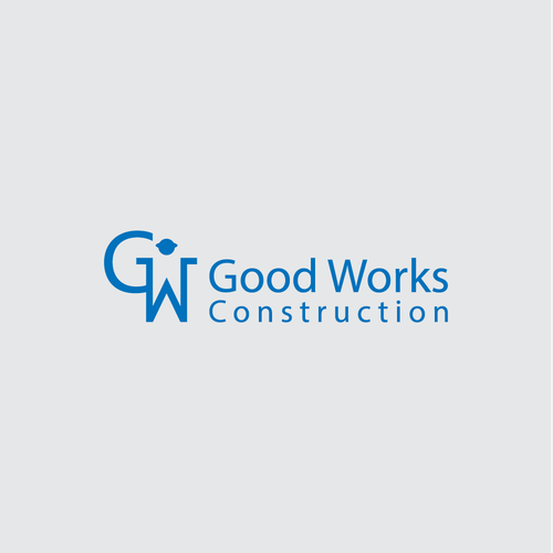 Labor logo with the title 'Combination of Letter GW and Construction Worker'