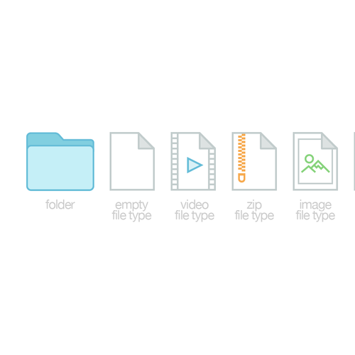 File design with the title 'File Type Icons'