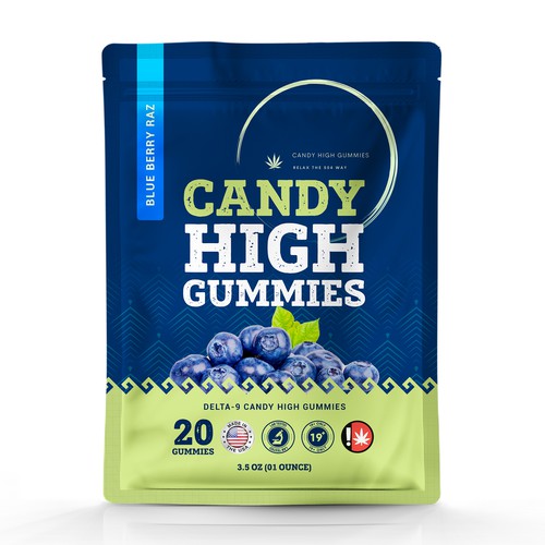 Candy packaging with the title 'modern packaging for CBD gummies'