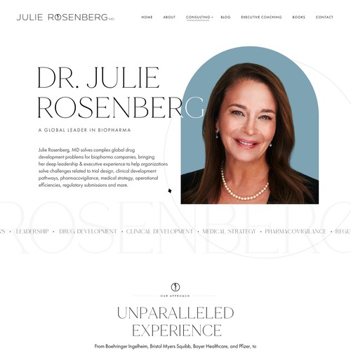 Medical website with the title 'Julie Rosenberg Website Design'