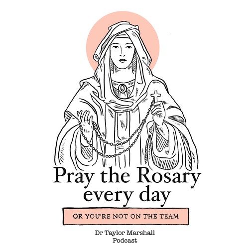 Christian t-shirt with the title 'Pray the Rosary every day'