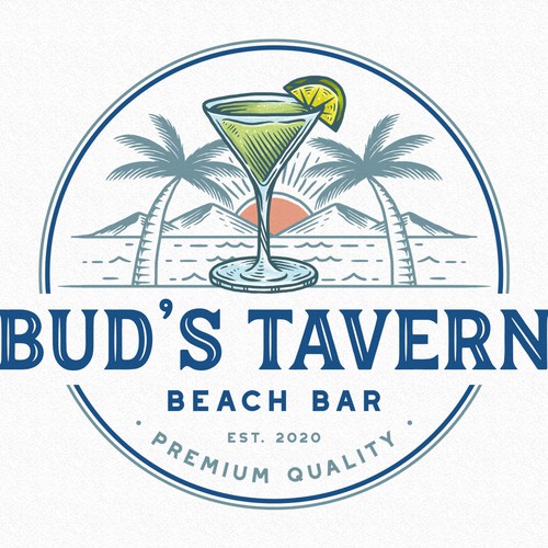 Palm tree logo with the title 'Bud’s Tavern'