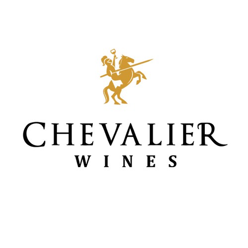 Wine glass design with the title 'Chevaier Wines'