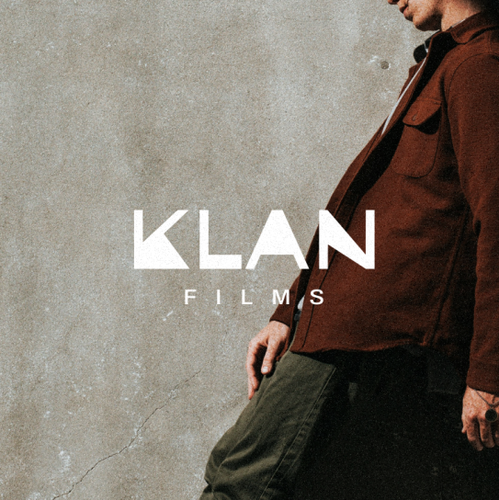 Abstract art logo with the title 'KLAN FILMS'