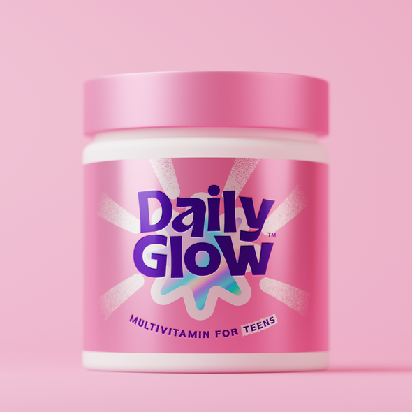 Pink packaging with the title 'Daily Glow Multi-Vitamin'