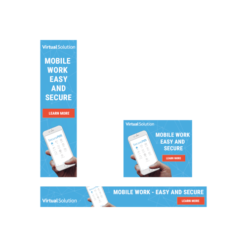 Animated GIF design with the title 'Security App animated banners set'