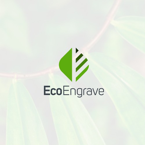 Sketchbook logo with the title 'Logo design for EcoEngrave'
