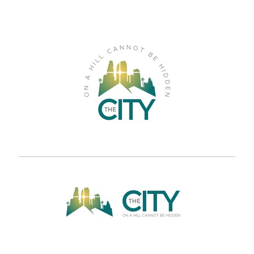 Cityscape logo with the title 'Church logo for The City'