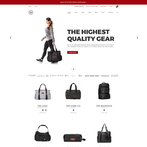 Redesigned website with the title 'E-commerce homepage'