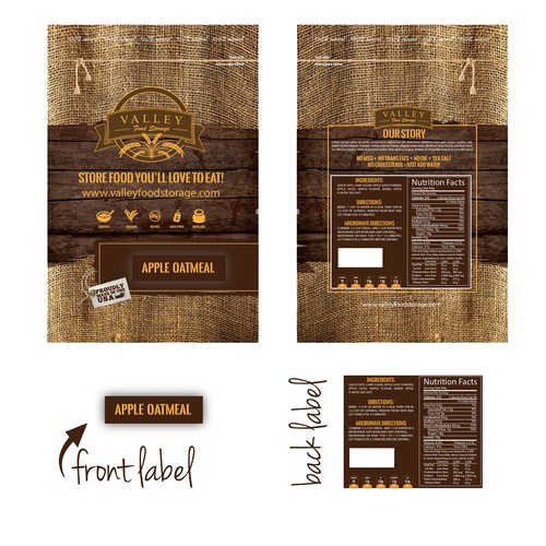 Organic packaging with the title 'Outdoor Food Bag that stands out for organic high quality natural community'