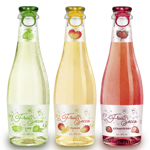 Strawberry label with the title 'Label for fruity new wine '