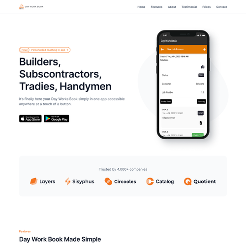 Company profile design with the title 'Redesign Website Company  Day Work Book'