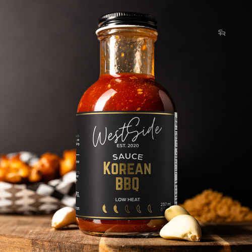 Sauce label with the title 'Westside Sauce - Label Design'