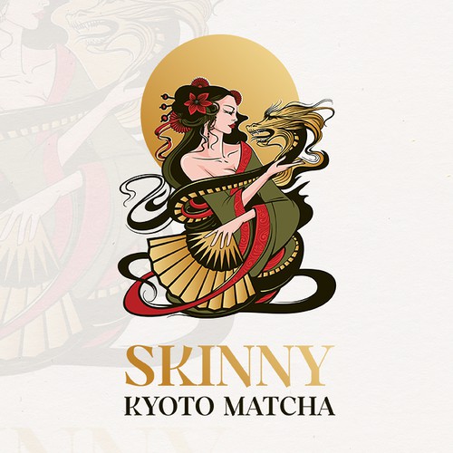 Girl logo with the title 'Skinny Kyoto Matcha'