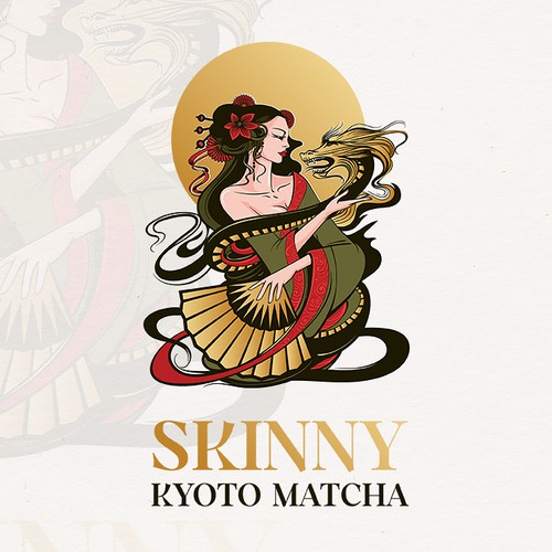 Wellness logo with the title 'Skinny Kyoto Matcha'