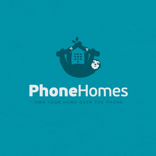 Phone logo with the title 'Clever sloth logo'