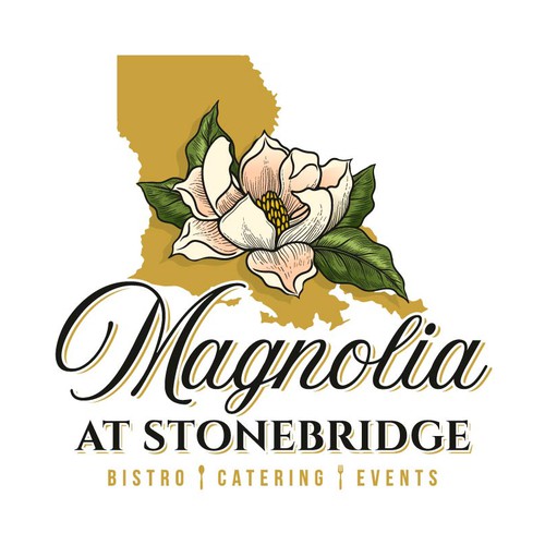 Magnolia design with the title 'Magnolia Flower State Logo'