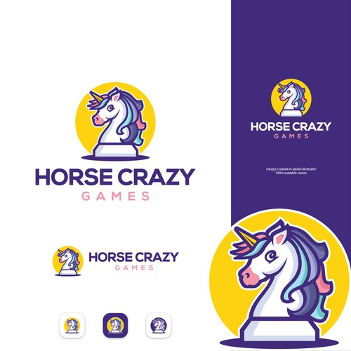 Crazy design with the title 'Horse Crazy Games'