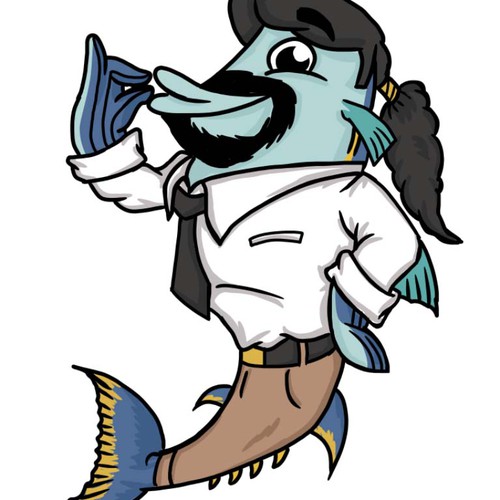 Fish artwork with the title 'Sushi Street character design'