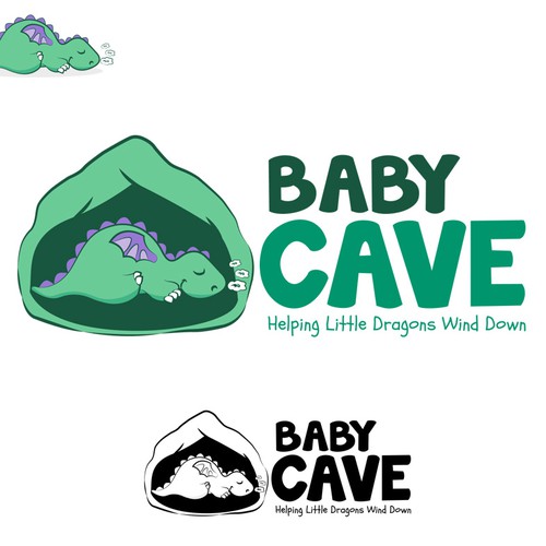 Dragon logo with the title 'ISO: cute, sleeping dragon, with just a puff of fire & smoke. Scary dragons need not apply..'