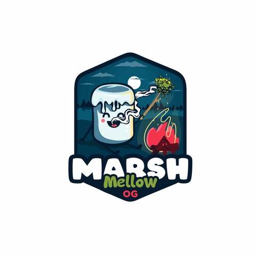 Green and pink logo with the title 'Marsh Mellow OG'