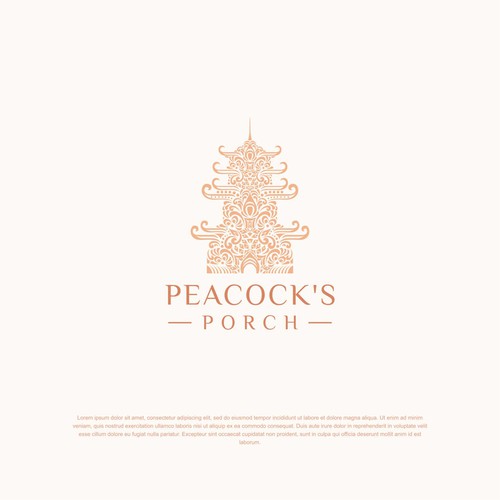 Peacock logo with the title 'Logo concept for Fine Gifts and Home Decor'