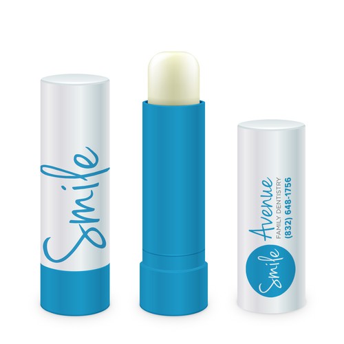 Lipstick design with the title 'Smile Avenue Dental Office CHAPTSTICK design'