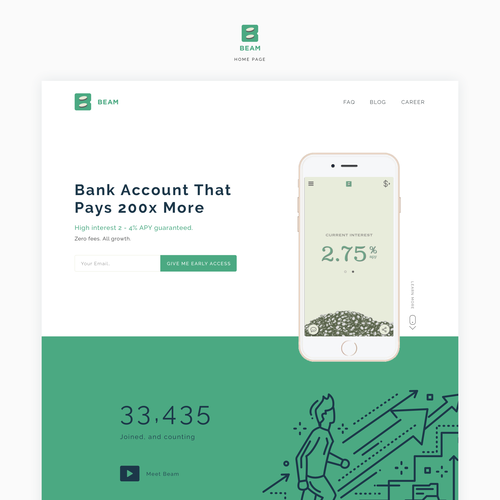Green website with the title 'Banking App Website'