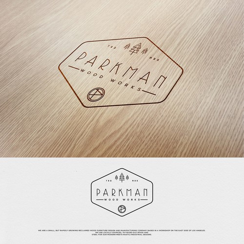 Furniture design with the title 'PARKMAN WoodWorks'