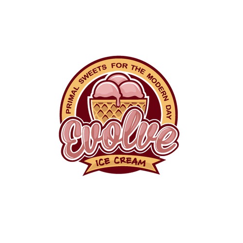 Ice design with the title 'Create a logo for a paleo-centric ice cream startup!'