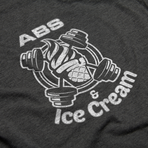 CorelDRAW design with the title 'Abs & Ice Cream, its a way of life'