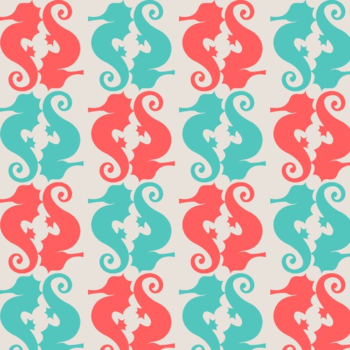 Red artwork with the title 'Create a collection of Pattern Designs for a high end baby swaddle blanket'