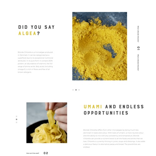 Minimalist website with the title 'Design For a Food Company'