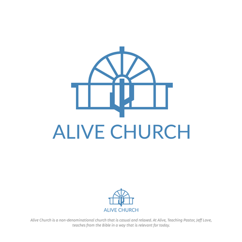 Sans serif logo with the title 'Logo concept for Alive Church'