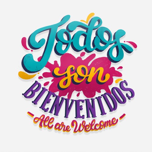 Lettering artwork with the title 'Fun Typography for American Latin Restaurant'