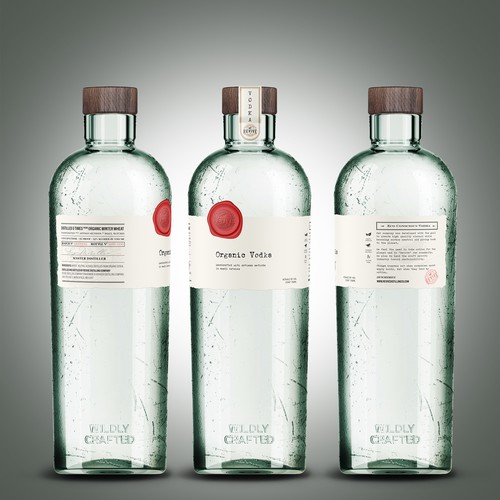 Vodka design with the title 'Eco Conscious label for premier vodka'