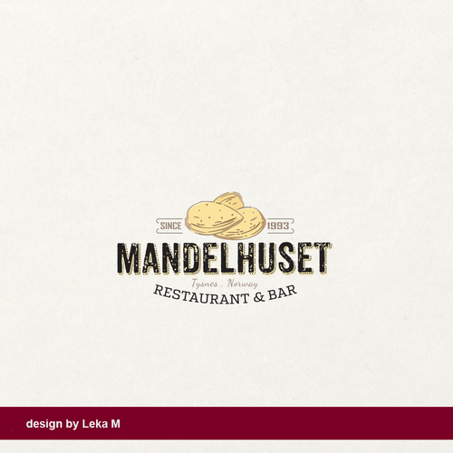 Almond design with the title 'Mandelhuset'