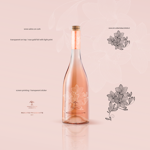 Print label with the title 'label rosato sparkling'