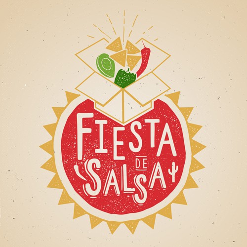 Authentic logo with the title 'New Logo for Subscription Box called Fiesta De Salsa'
