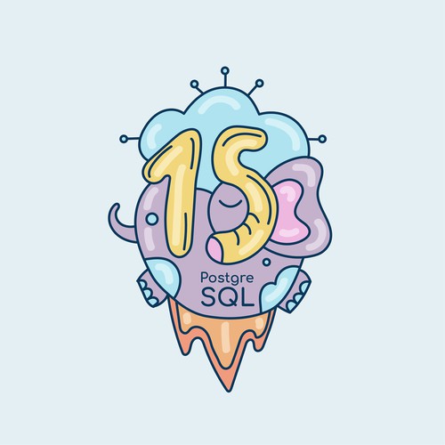 Elephant artwork with the title 'Custom illustration'