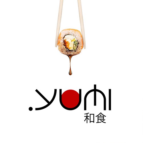 Japanase restaurant logo with the title 'YUMI Japanese Restaurant- Minimal cultrual Logo'