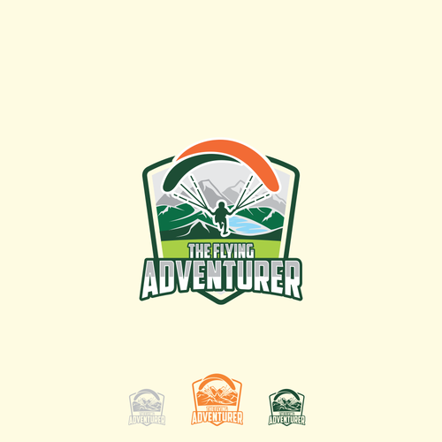 Valley logo with the title 'The flying Adventurers, logo for a paragliding group.'