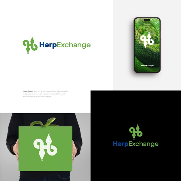 Reptile logo with the title 'HerpExchange Logo'